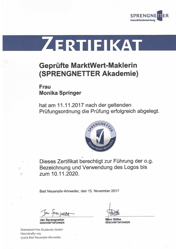 SPRENGNETTER ZERTIFIKAT 2016 mit LOGO